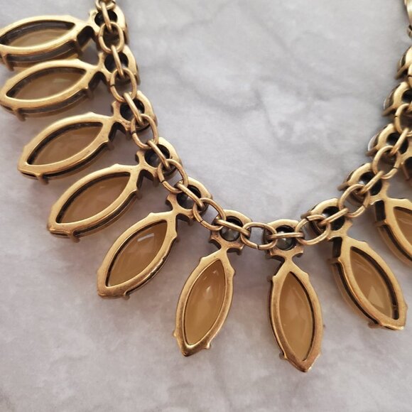 ✨ J.Crew Large Jumbo Rhinestone Crystals Pink Taupe Statement Necklace ✨ - Picture 14 of 16